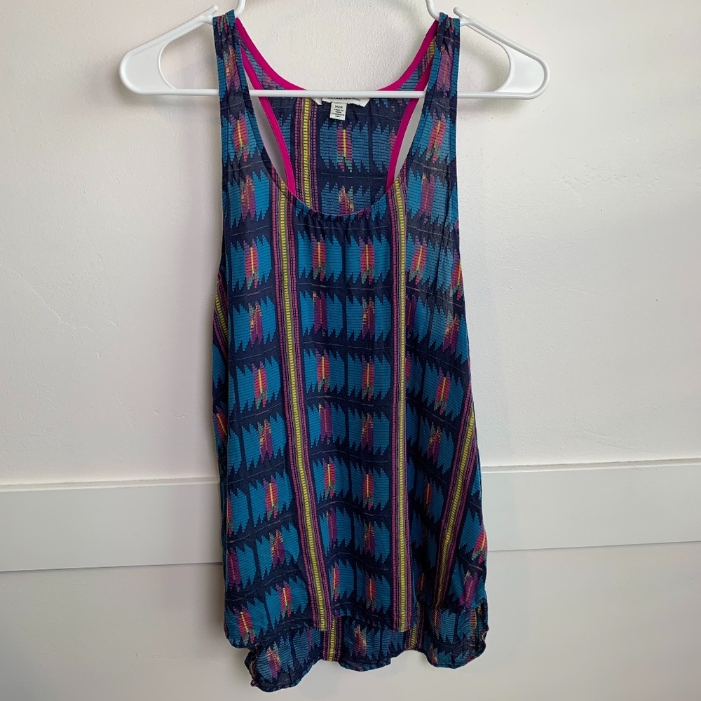 American Eagle Blue Patterned Tank Top